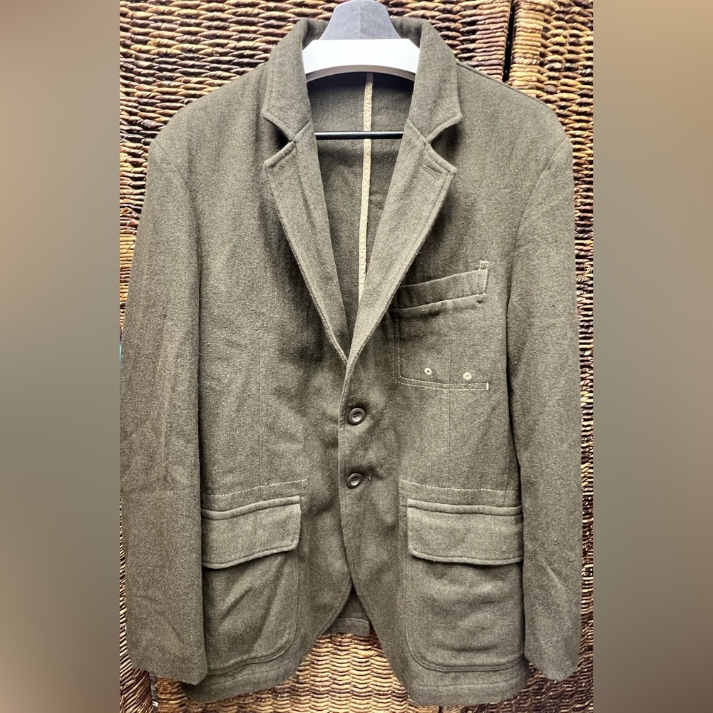 GAS Collection-GAS Jeans Olive Green Textured‎ Jacket, Men’s Large